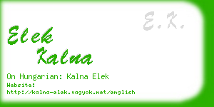 elek kalna business card